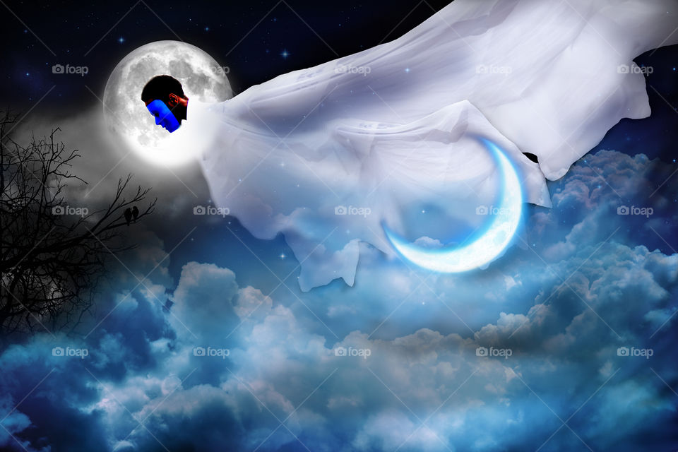 Image composite of myself flying in the spirit. 