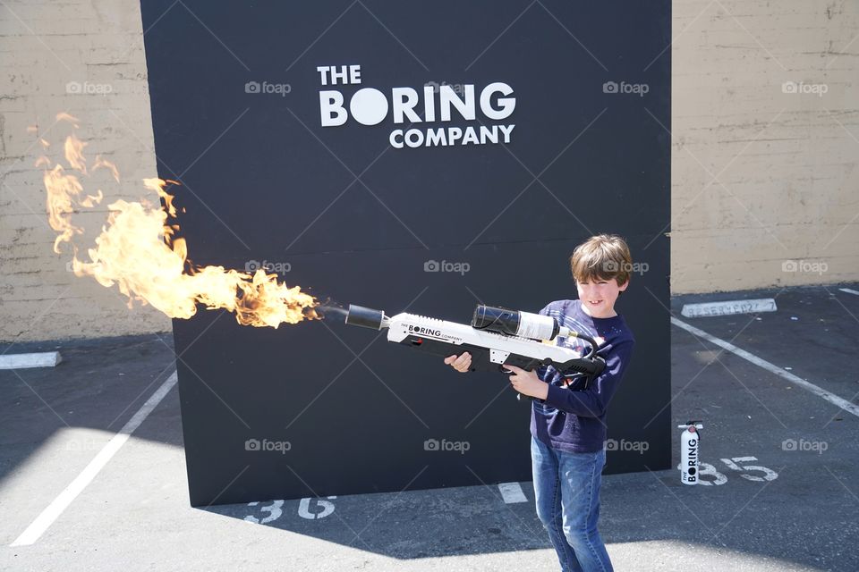 Young Boy With Flamethrower 