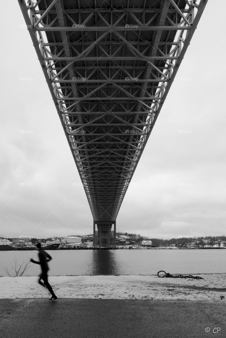 under the bridge. underneath älvsborgsbron, göteborg