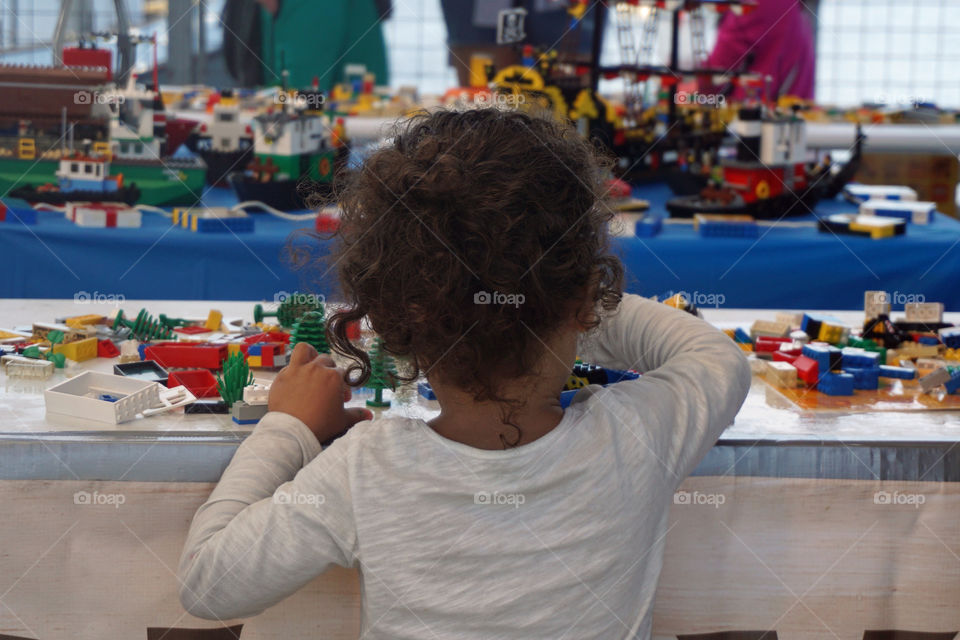 Little boy engrossed in play