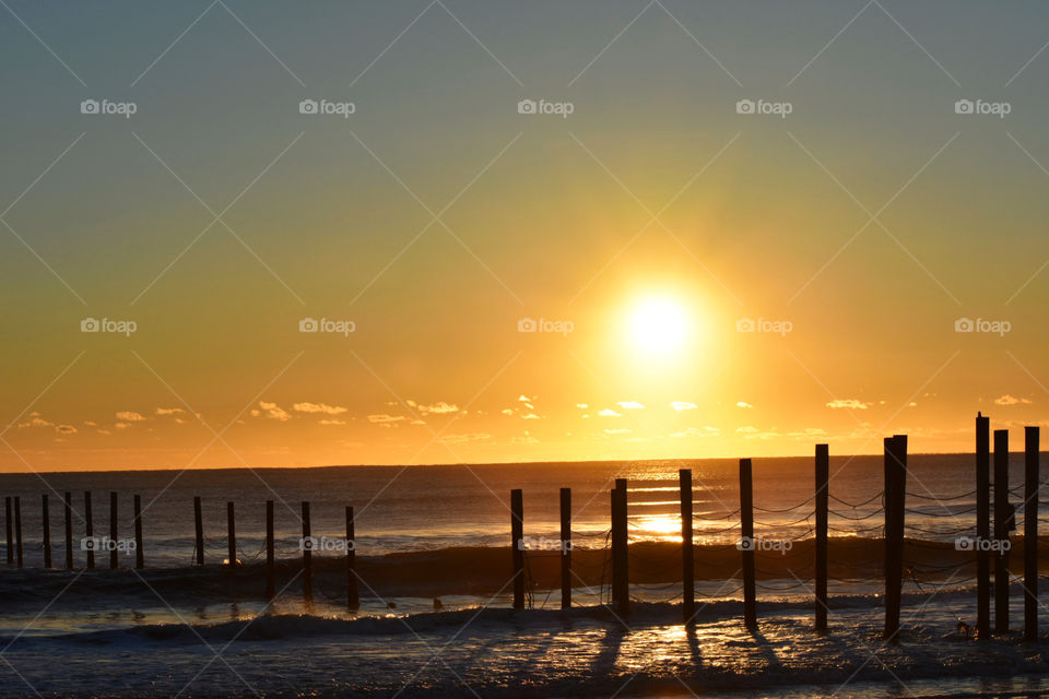 The fall sunrise in Corolla, Outer Banks, North Carolina