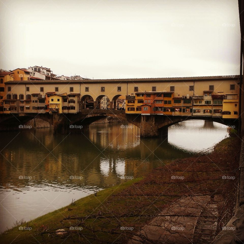 Ponte Vecchio by day. View of the Ponte Vecchio at midday. 