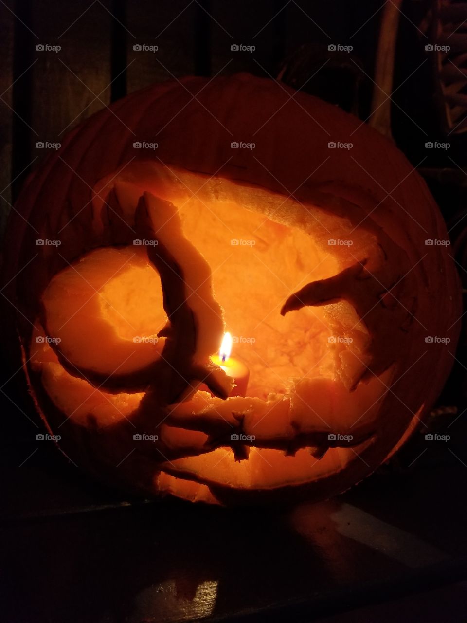 Sally carved pumpkin