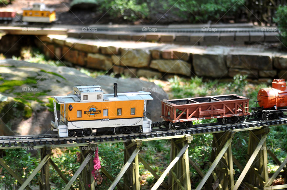 minature village and railroad