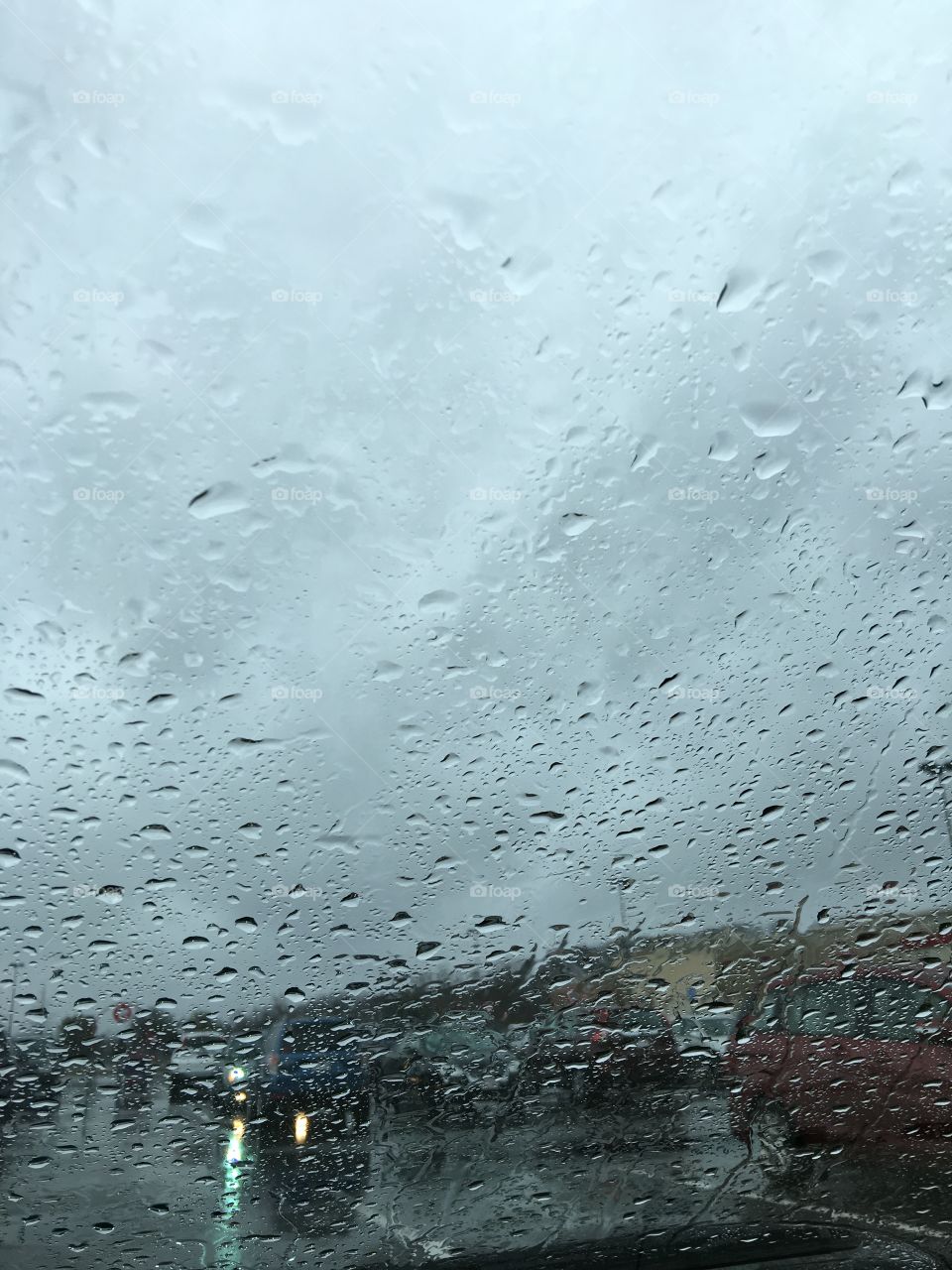 Rainy droplets on the window 