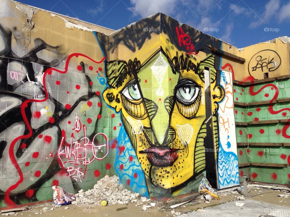 Graffiti face in Copenhagen.