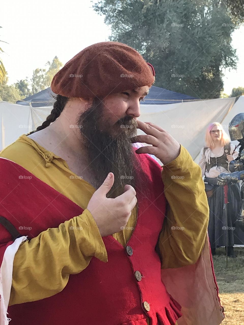 A member of an Irish re-enactment guild at the Kearney Park Renaissance Faire.