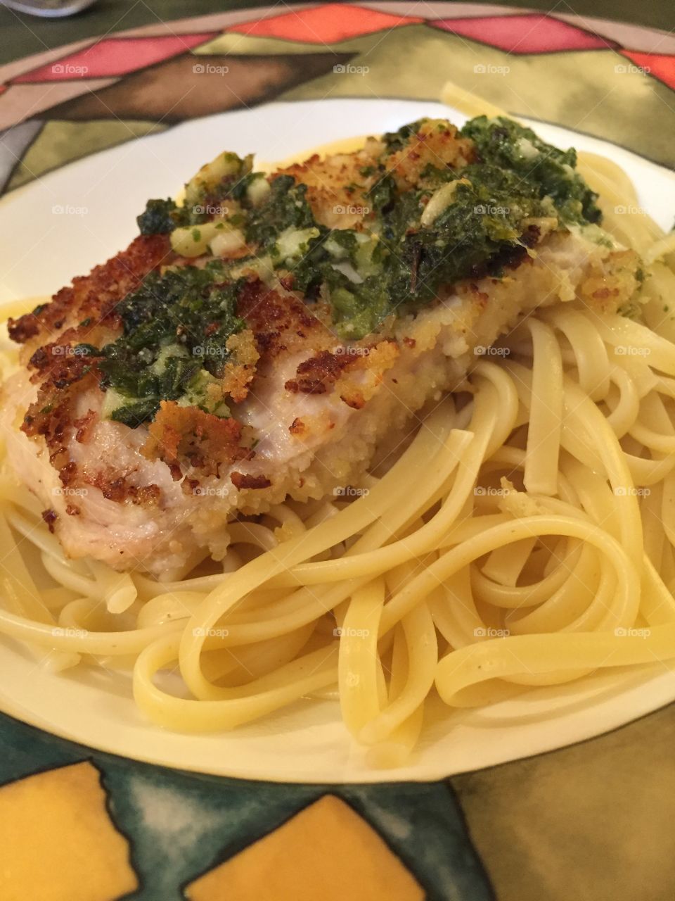 Linguini with chicken 