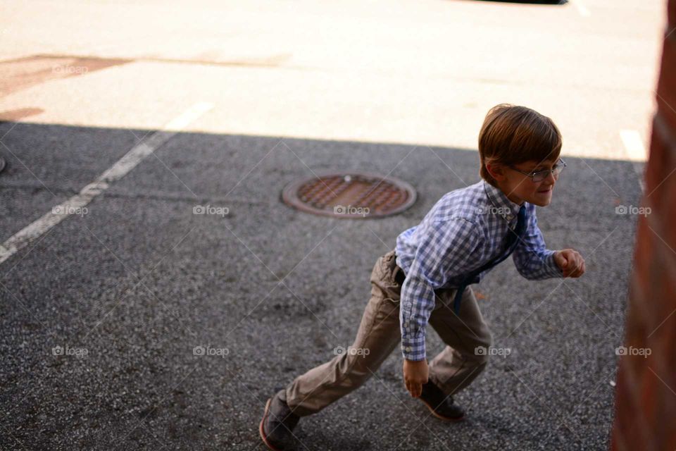 child dashing away and out of view