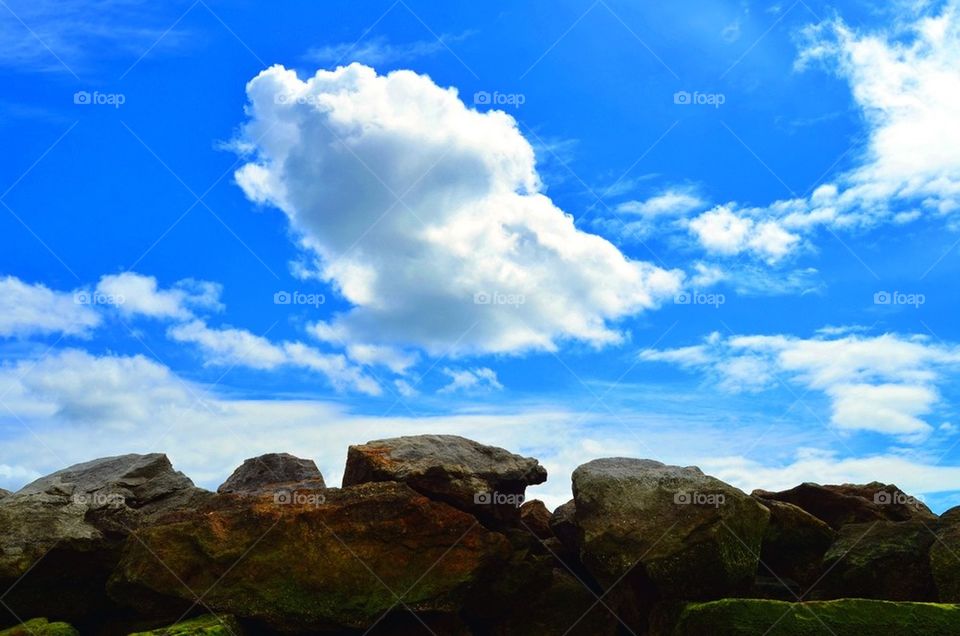 Blue sky over ocean