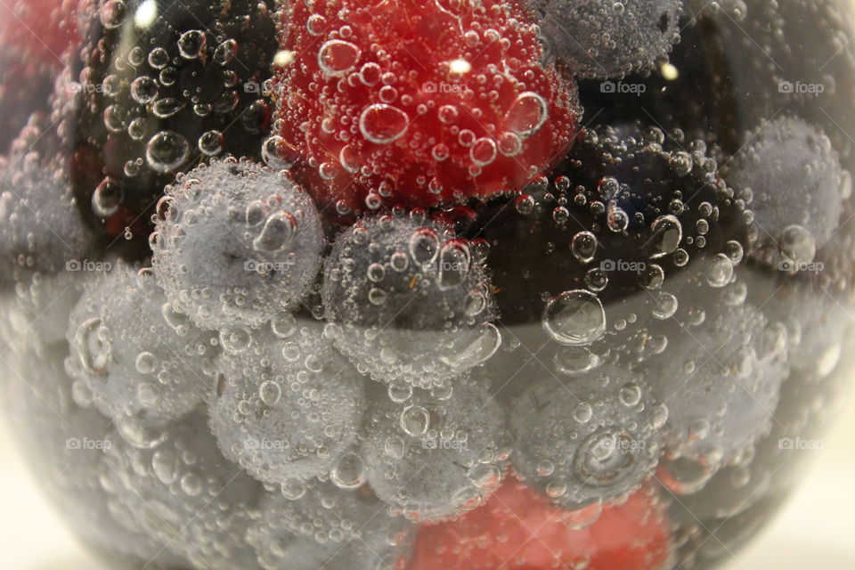fizzy berries in bowl