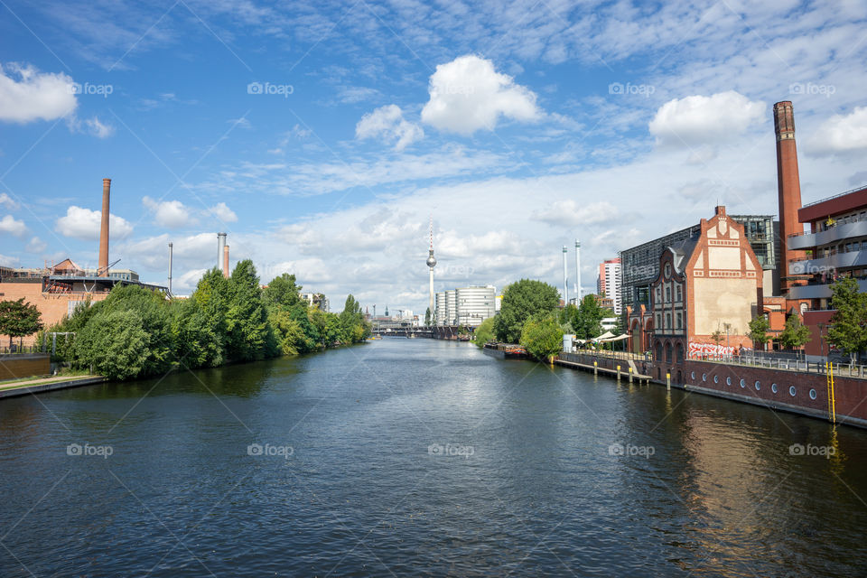 river Spree and television tower in Berlin