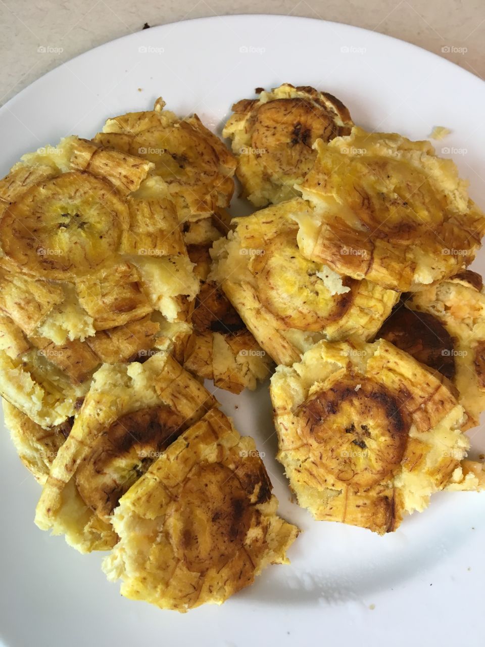 Fried sliced plantain - tostones