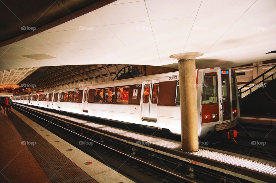 Commuters on a subway