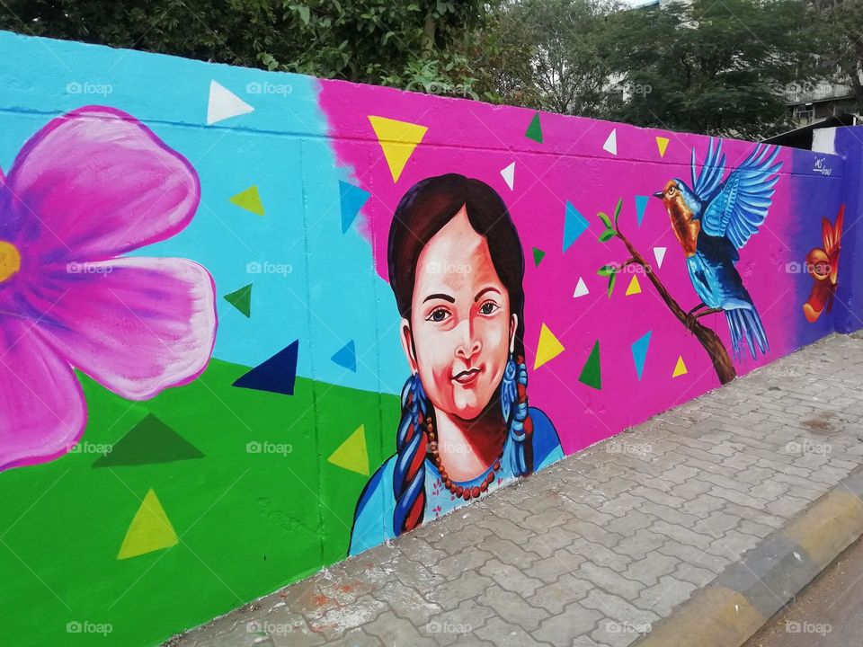 Graffiti | Wall Art | Beautiful Street Wall Painting | Girl Painting