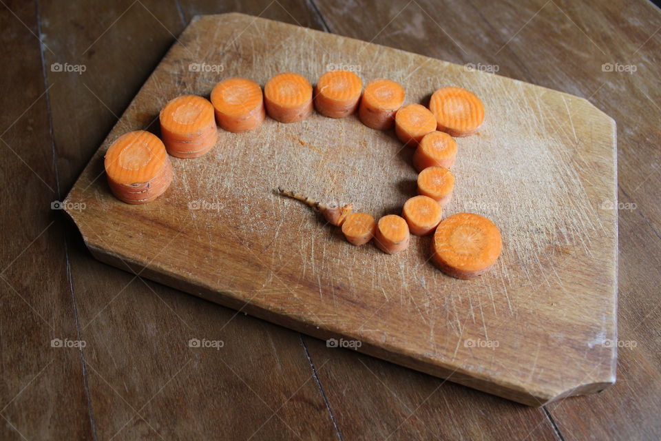 carrot on wooden table