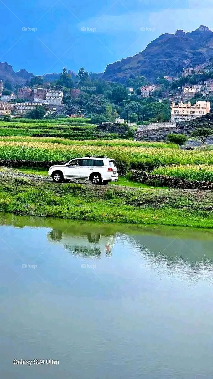 Glory be to God, the magnificent and picturesque view and the natural green trees are a view that is nothing more wonderful than it