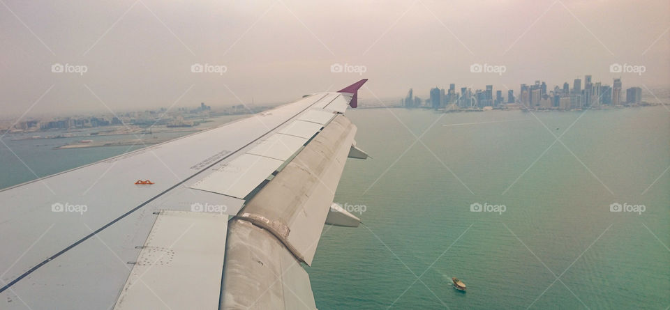 Fly over Qatar