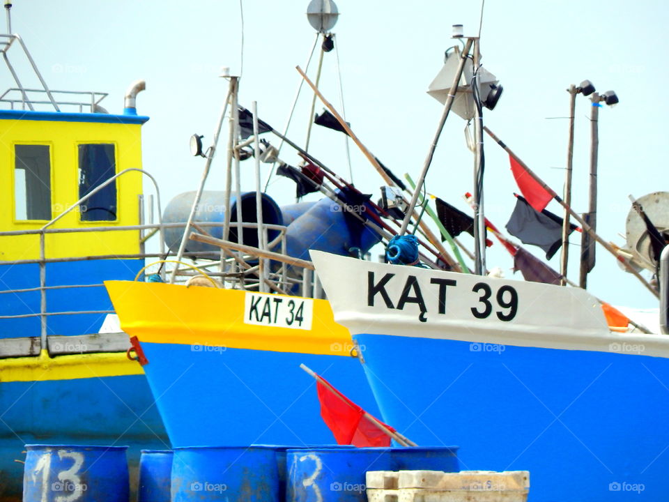 Fishing boats in Kąty Rybackie in Poland