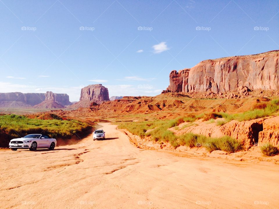 The road inside the monument valley ,Utah