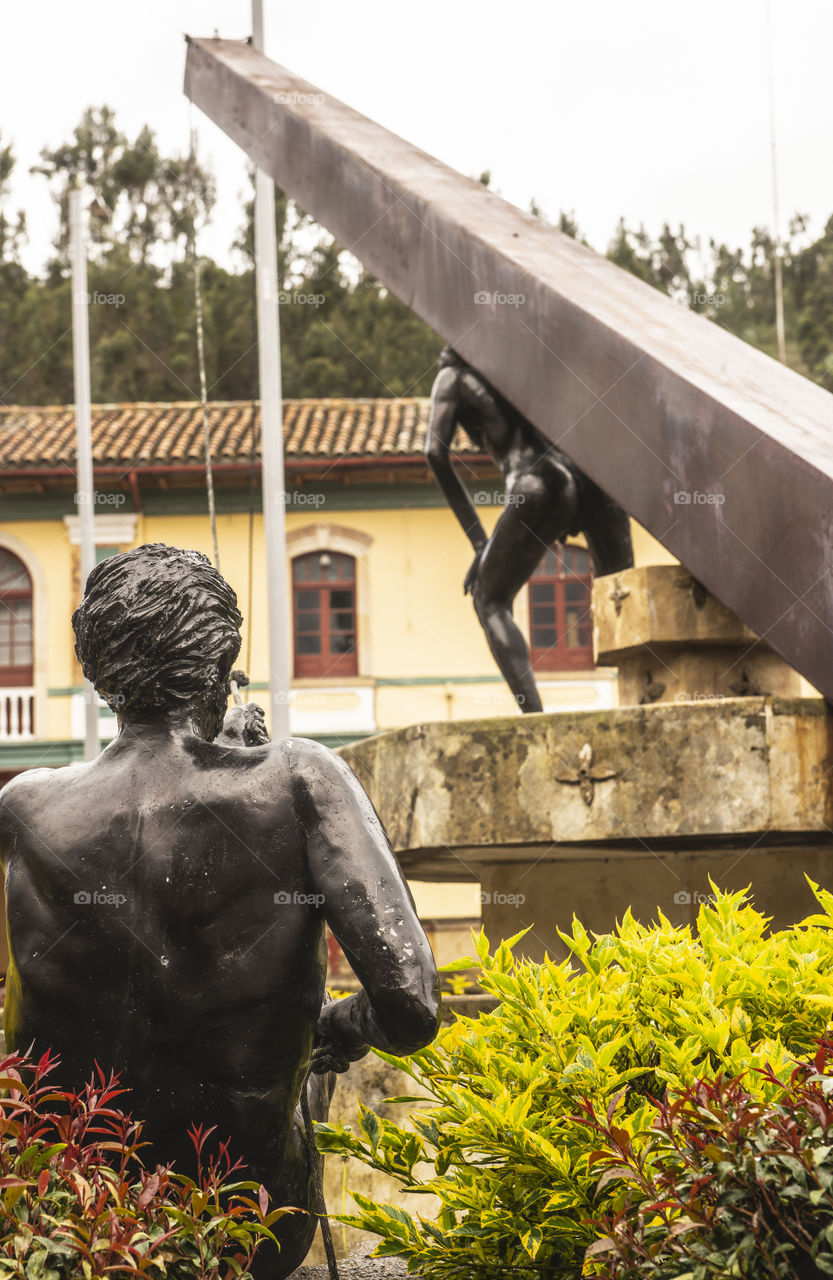 Sculptures in a park 