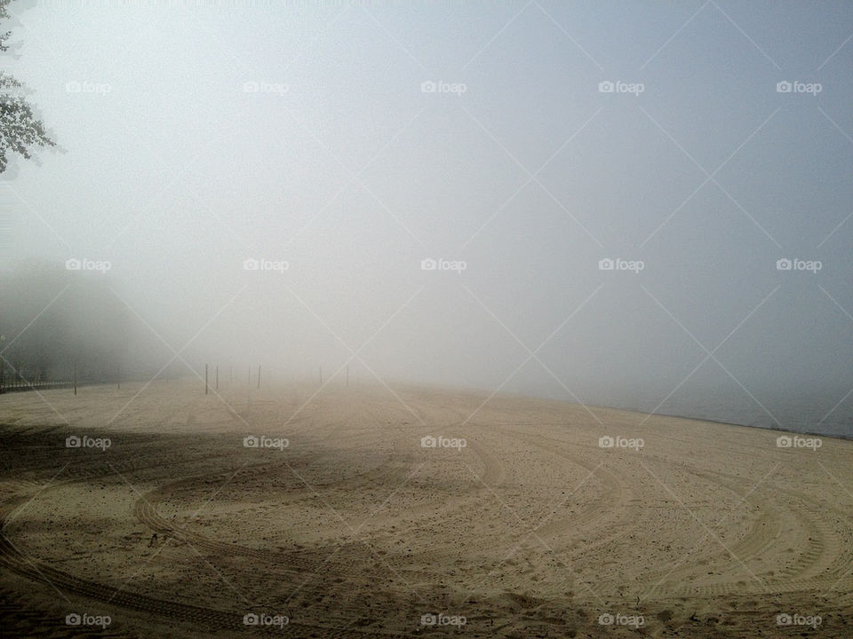 beach ocean sea misty by nils-andreas