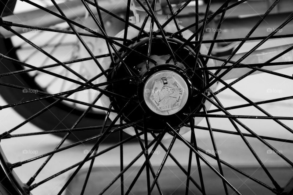 Closeup of a 1910 Ford Vehicle Spokes