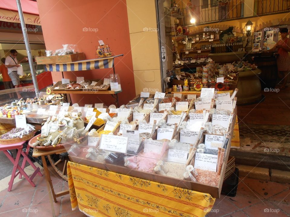 Different spices at a marked in Nice