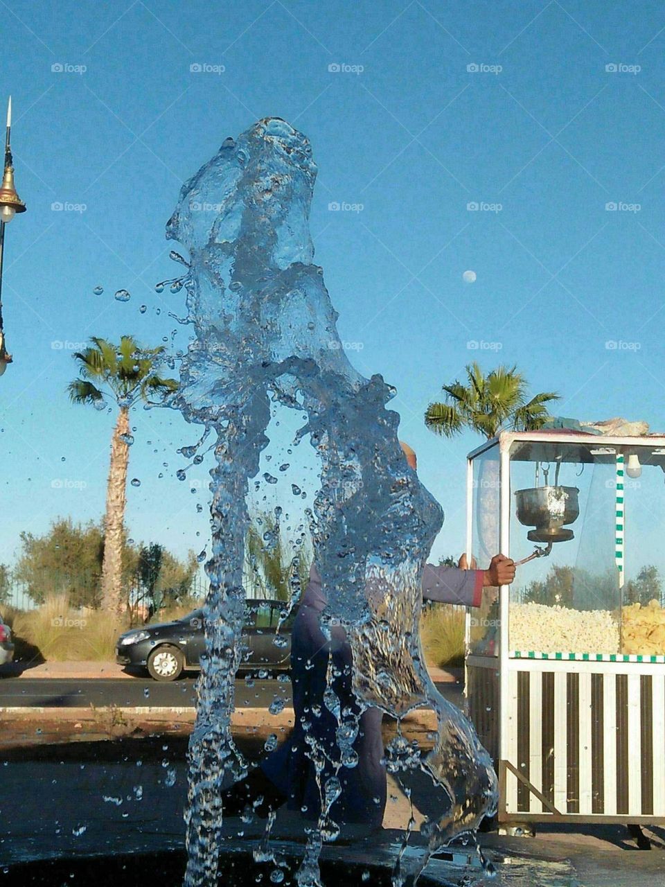 Water in urban city at  marrakech in Morocco.