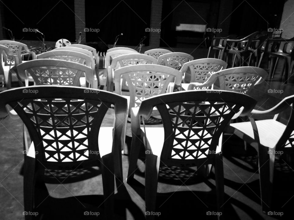 chairs on empty auditorium