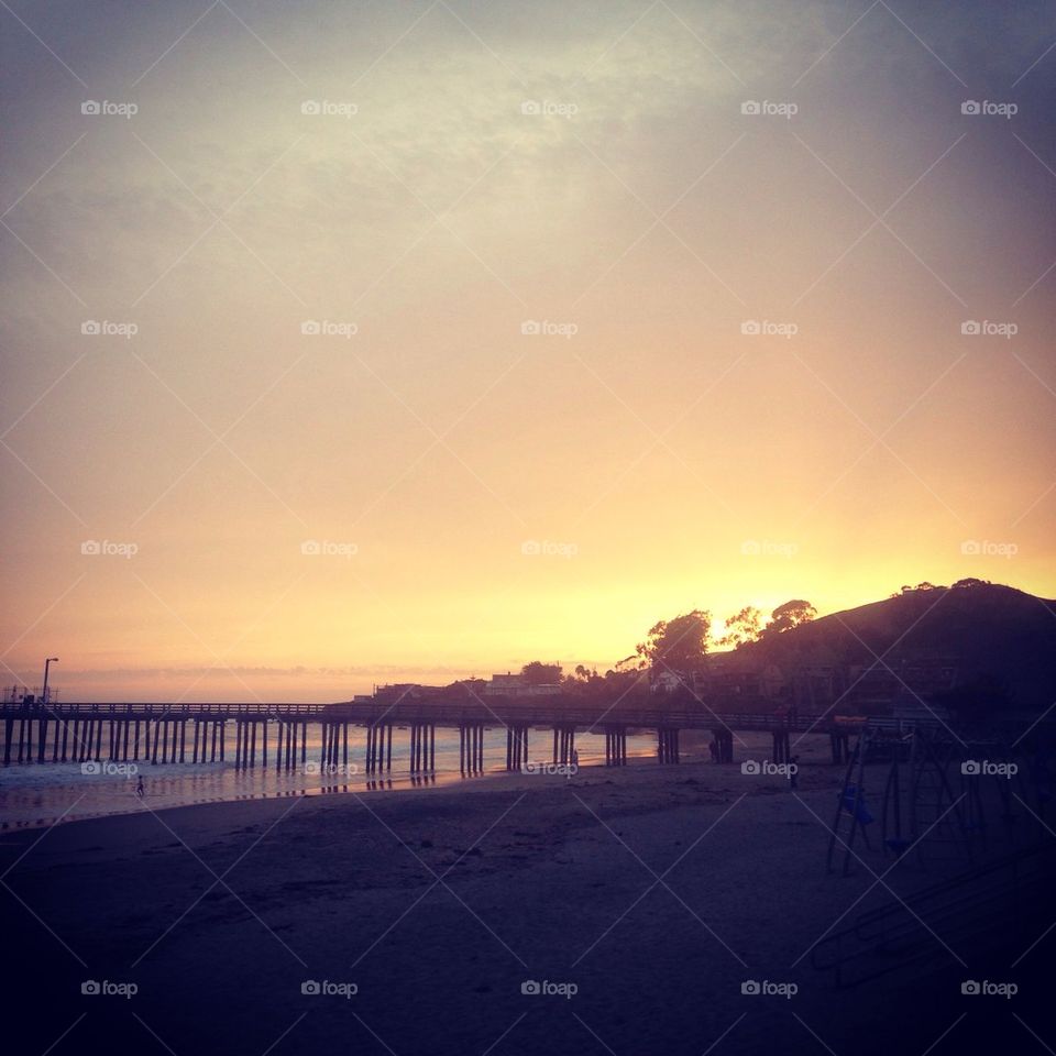 Sunset Cayucos beach California