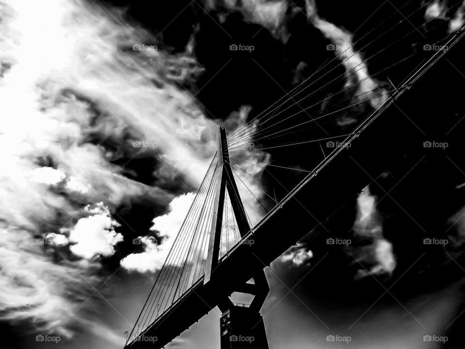  „Köhlbrand Bridge Hamburg“ black and white