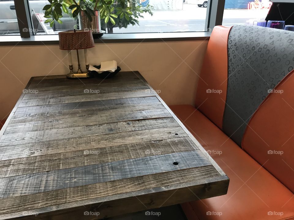Restaurant, coffee shop, cafe, table, plant, window, seat 