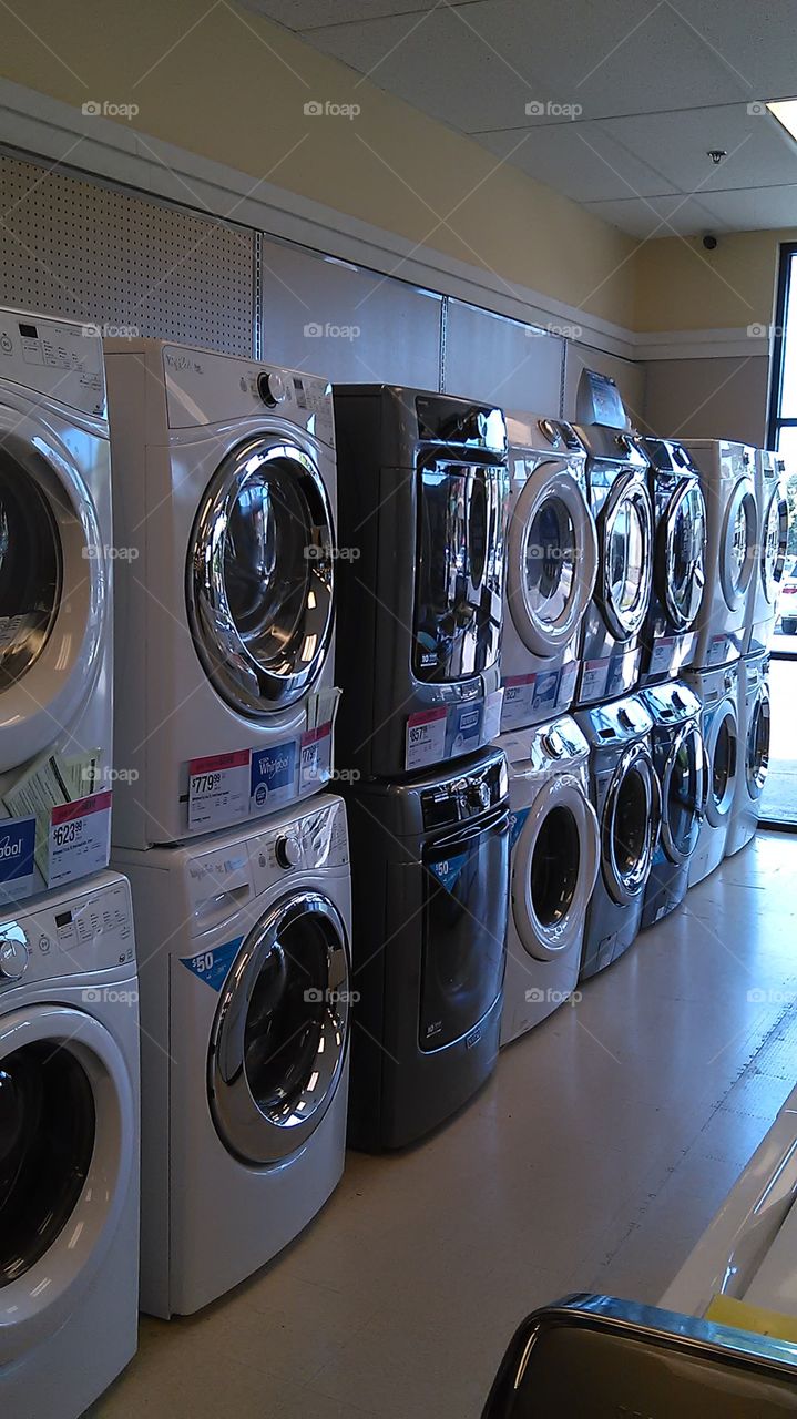 washer and dryer. working at the outlet store
