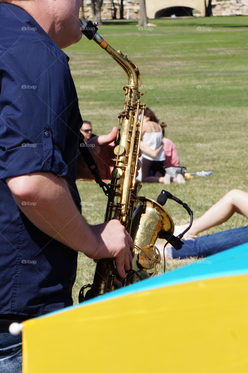 Sax in action. Saxophone 