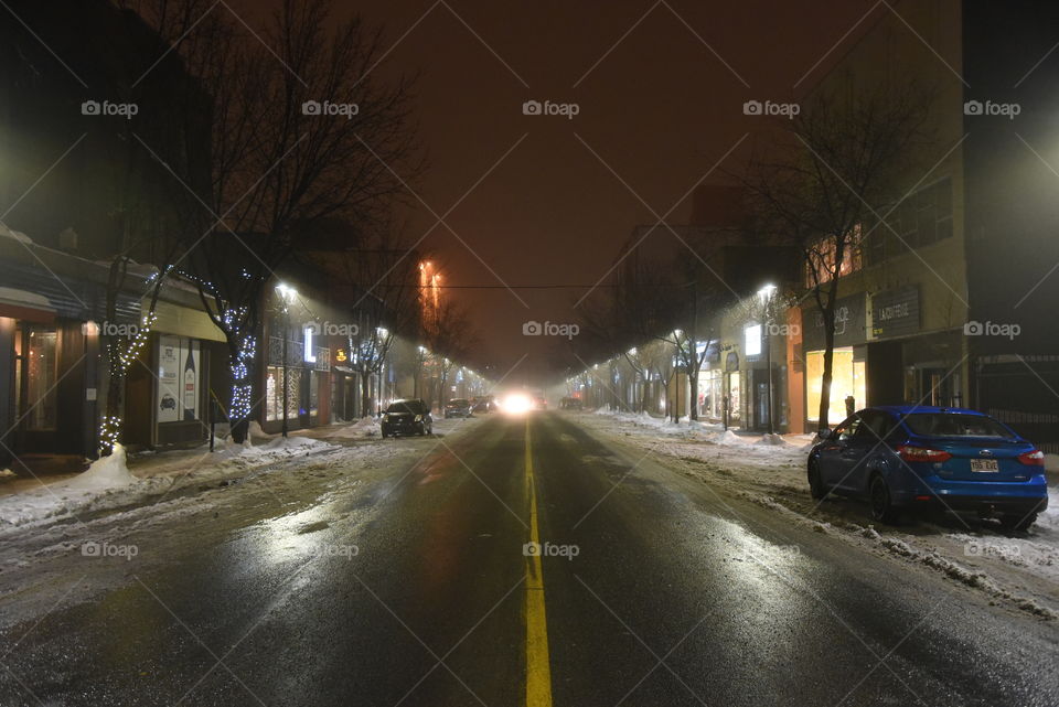 downtown at night