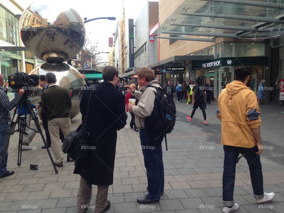 Filming in downtown Adelaide. Filming in downtown Adelaide South Australia