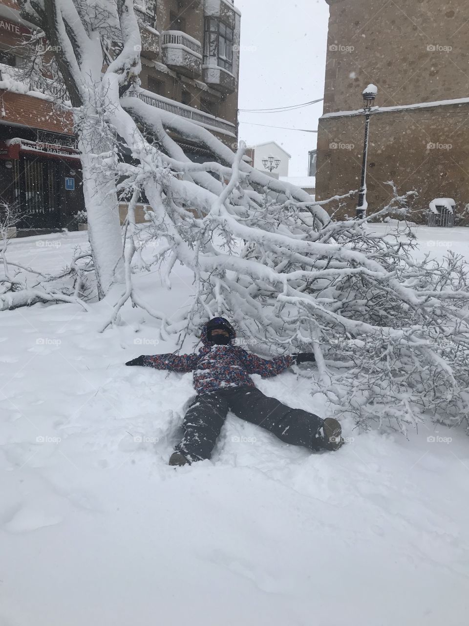 Stay safe and be aware of the tree while it’s snowing.
