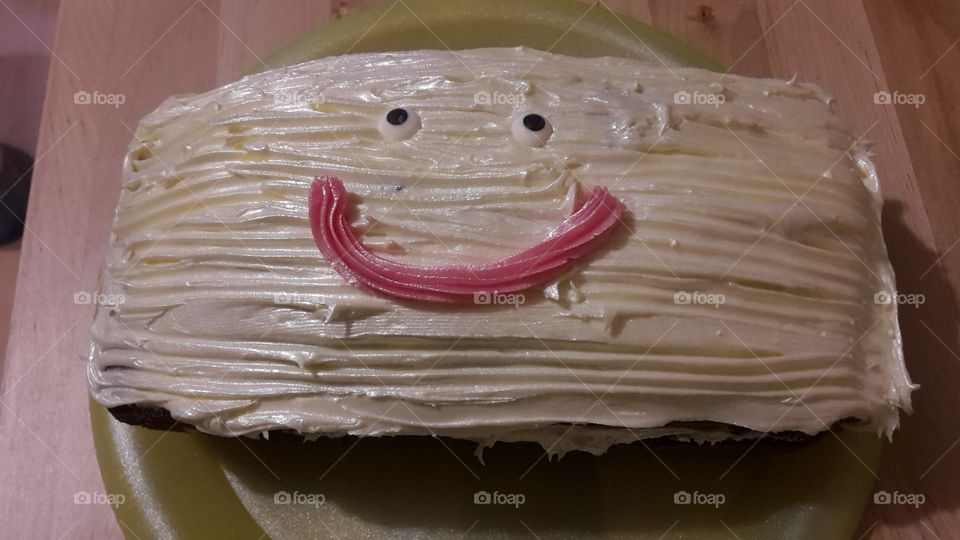 Smiley Happy Face Birthday Cake Homemade Cute Baking