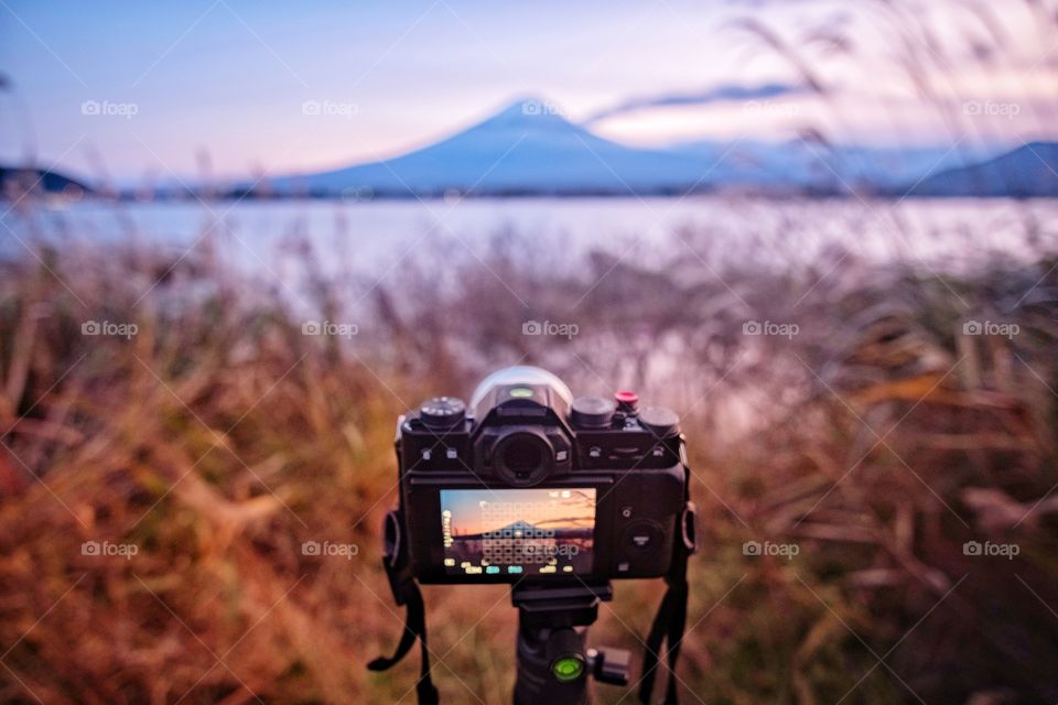 Camera shot of Fuji mountain at kawakuchigo Japan