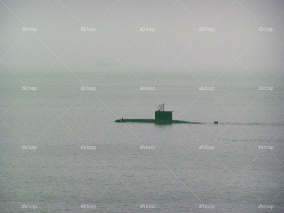 Submarine off the coast