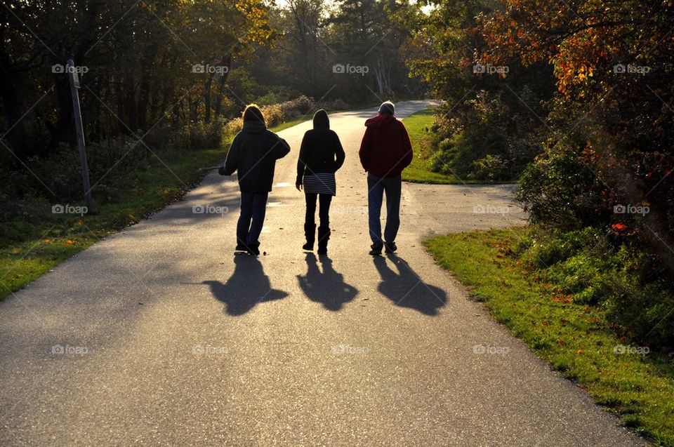 Walking down a country road