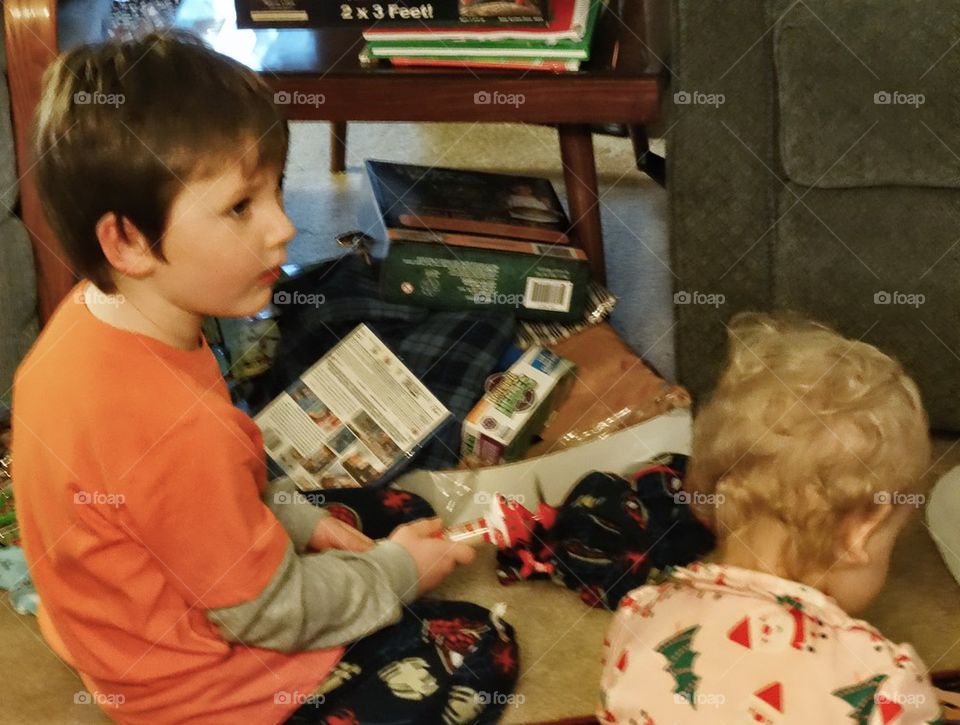 Opening Presents Christmas Morning. Opening Presents Christmas Morning
