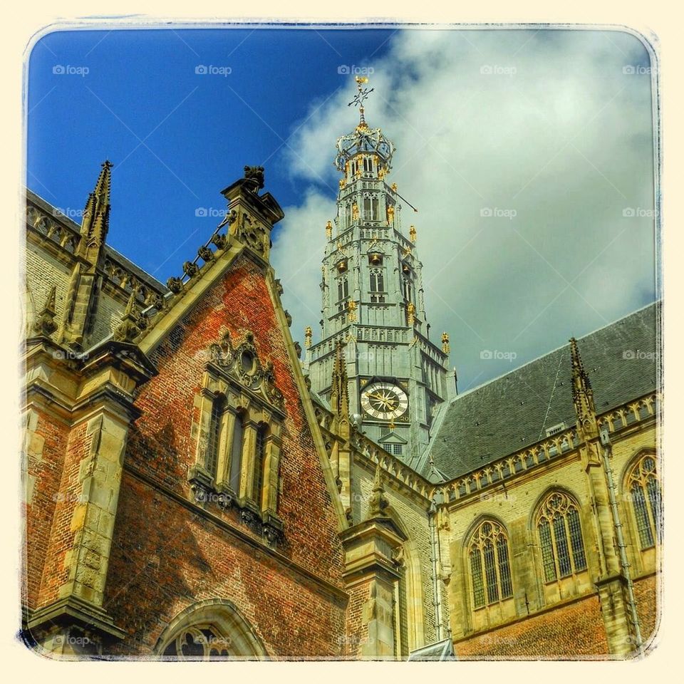 Clock tower in Haarlem 