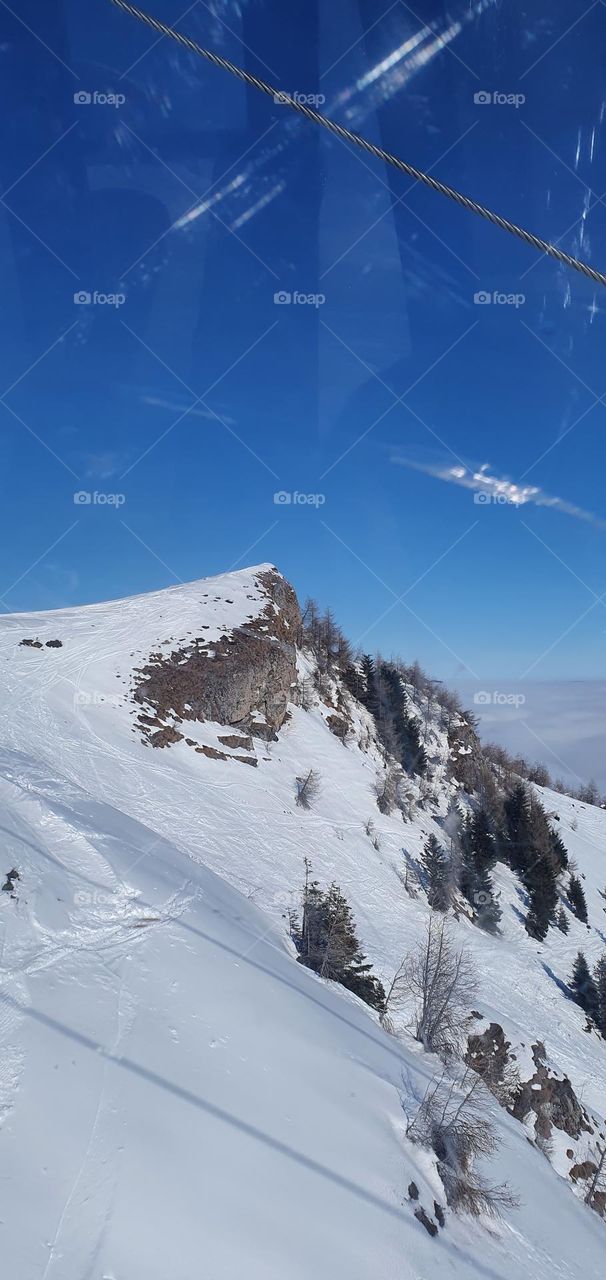 Sunny day, winter time to Carpathian mountains