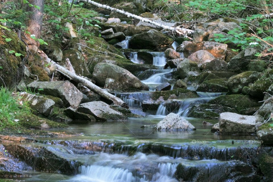 High angle view of waterfall