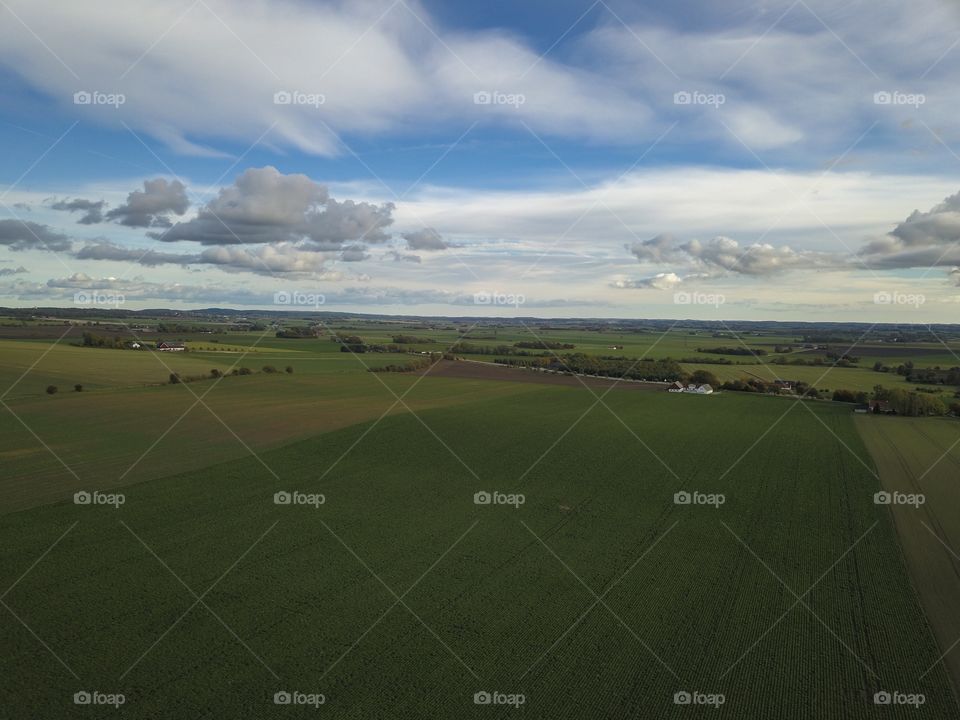 Skåne farmland from drone
