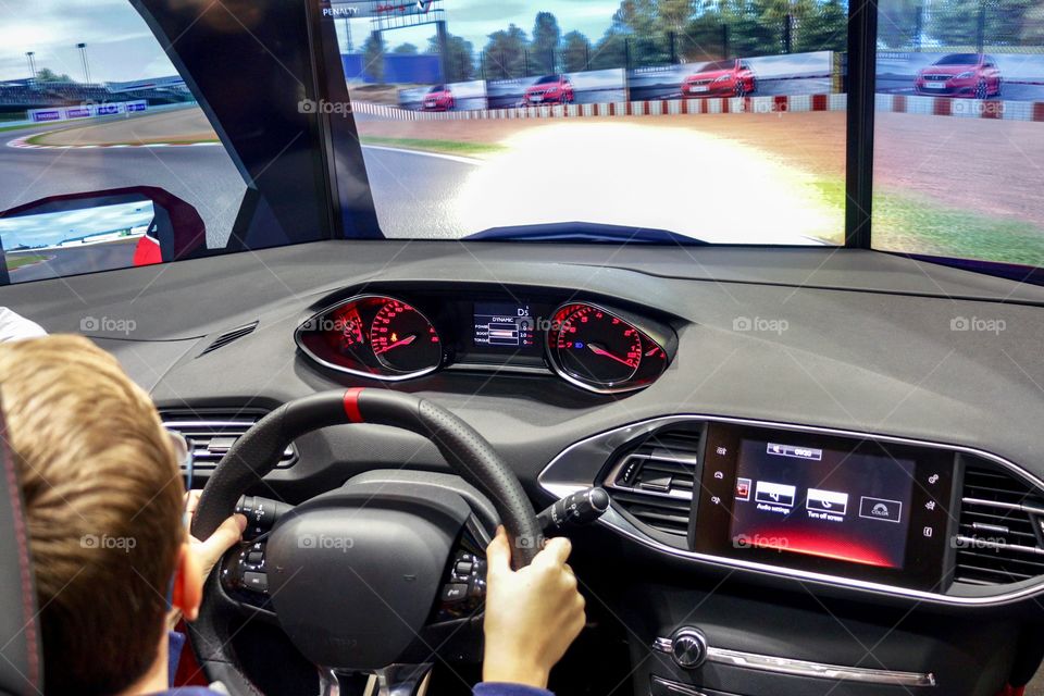Enjoing riding driving simulator