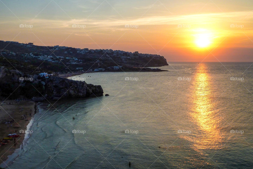 View of beach during sunset