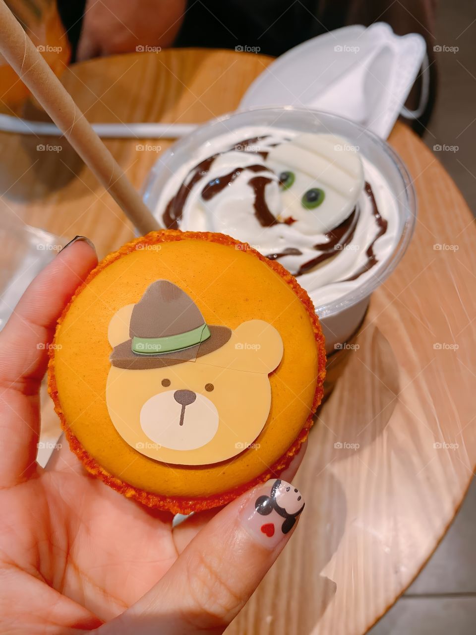 cute cookie bear with hat
